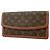 Louis Vuitton Monogram Pochette Dam PM Clutch Bag Marron