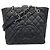 Borsa Tote Chanel in pelle di vitello martellata nera Nero