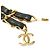 Cinto de corrente Chanel Coco Mark Preto Dourado - vista 3