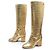 BOTAS DE MONTA CHANEL EGYPTE 38.5 PIEL EFECTO COCODRILO Dorado