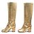 BOTAS DE MONTA CHANEL EGYPTE 38.5 PIEL EFECTO COCODRILO Dorado - vista 2