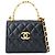 Borsa a mano Chanel Matelasse Chain Clutch in pelle d'agnello nera Nero