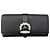 Jimmy Choo Schulterbrieftasche aus Leder mit Strass-Kettenriemen Schwarz