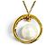 Collana Miu Miu 5JC756 con logo placcato oro e catena di perle sintetiche D'oro