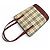 Borsa Tote in pelle Burberry Vintage Logo Nova Check Pattern Beige Bordò - vista 8