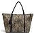 Dolce & Gabbana Leder-Tote-Bag mit Spitzenprint Schwarz Beige