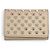 Cartera compacta de piel tri-fold Christian Louboutin Beige