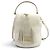 Borsa a tracolla Miu Miu 5BE085 in pelliccia di pecora con logo in metallo Bianco