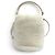 Borsa a tracolla Miu Miu 5BE085 in pelliccia di pecora con logo in metallo Bianco - vista 4
