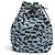 Miu Miu MIUMIU 5RM008 Canvas Logo Print Bird Motif Drawstring Bag Schwarz Hellblau - Ansicht 3