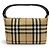Borsa a mano in pelle Burberry Nova Check Nero Beige