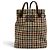 Borsa a tracolla Miu Miu in tweed pied-de-poule e pelle con logo Multicolore