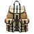 Zaino Burberry House Check in tela e pelle Rosso Beige Marrone scuro