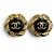 Timeless CHANEL A22A AB8733 Ohrringe mit Coco Mark Knopf-Motiv Schwarz Golden