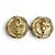 Timeless CHANEL A22A AB8733 Ohrringe mit Coco Mark Knopf-Motiv Schwarz Golden - Ansicht 2