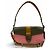 COACH C4106 Georgie 2-Way Leather Saddle Bag Braun Pink Khaki