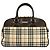 Sac Duffle en cuir BURBERRY Vintage Nova Check Marron Beige