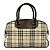 Sac Duffle en cuir BURBERRY Vintage Nova Check Marron Beige - vue 2