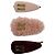 Miu Miu Leder-Haarklammer-Set Pink Bordeaux