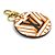 Louis Vuitton Portachiavi Charm Portefeuille Illustré Nero Bianco Arancione - vista 2