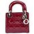Christian Dior Lady Dior Cannage Stitch Patent Mini Rosso