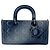 Christian Dior Lady D-Joy Cannage Quilt Lambskin Medium Navy blue