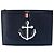 Porte-documents zippé Thom Browne en cuir avec appliqué Bleu Marine