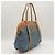 Borsa Boston Loewe Anagram in Beige e Blu - vista 4
