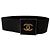 Cinto largo Chanel preto em couro e lona com fivela CC dourada Dourado
