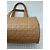 Bowling Borsa Polochon Chanel Choco Bar in pelle matelassé Cammello - vista 9