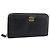 CHANEL Bicolore Long Wallet Leather Black Gold Tone CC Auth 203085