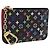 LOUIS VUITTON Monogram Multicolor Pochette Cles NM Black M60279 LV Auth 200573M Nero