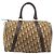 Borsa Boston Christian Dior Trotter Canvas Beige Gold Auth 200492 D'oro - vista 13