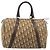 Borsa Boston Christian Dior Trotter Canvas Beige Gold Auth 200492 D'oro - vista 2