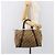 Borsa Boston Christian Dior Trotter Canvas Beige Gold Auth 200492 D'oro - vista 23