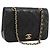 Borsa a tracolla CHANEL Matelasse con catena in pelle d'agnello nera e oro CC Auth 202897V Nero D'oro