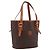 Céline Borsa Tote CELINE Macadam Canvas PVC Pelle Brown Gold Auth 203435A Marrone D'oro