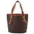 Céline Borsa Tote CELINE Macadam Canvas PVC Pelle Brown Gold Auth 203435A Marrone D'oro - vista 2