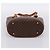 Céline Borsa Tote CELINE Macadam Canvas PVC Pelle Brown Gold Auth 203435A Marrone D'oro - vista 5