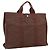 Hermès HERMES Her Line Tote MM Tote Bag Canvas Brown Silver Auth 203788 Braun Silber