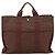 Hermès HERMES Her Line Tote MM Tote Bag Canvas Brown Silver Auth 203788 Braun Silber - Ansicht 2
