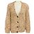 Brunello Cucinelli Beige Grobstrick-Cardigan mit bunten Pailletten Mehrfarben