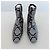 Botines Balenciaga de piel grabada efecto piel de serpiente plateada Negro Gris - vista 4