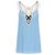 Alberta Ferretti Hellblaues Besticktes Seiden-Minikleid Schwarz Weiß
