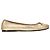 Prada Logo-Plaque Bow Ballet Flats in Metallic Gold Leather Golden