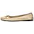 Prada Logo-Plaque Bow Ballet Flats in Metallic Gold Leather Golden - view 2