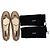 Prada Logo-Plaque Bow Ballet Flats in Metallic Gold Leather Golden - view 5