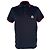 Polo Moncler com patch de logo em algodão azul marinho