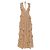 Vestido Florella de seda e chiffon com folhos Ulla Johnson em seda Peach Pescaria