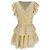 Loveshackfancy Gwen Gerüschtes Minikleid aus gelber Baumwolle